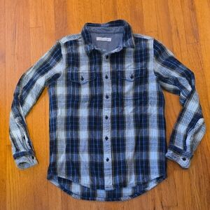 Blue and White Plaid Men's Shirt